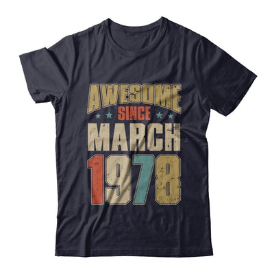 Vintage Retro Awesome Since March 1978 43th Birthday-T-Shirt & Hoodie-Premium T-Shirt-Midnight Navy
