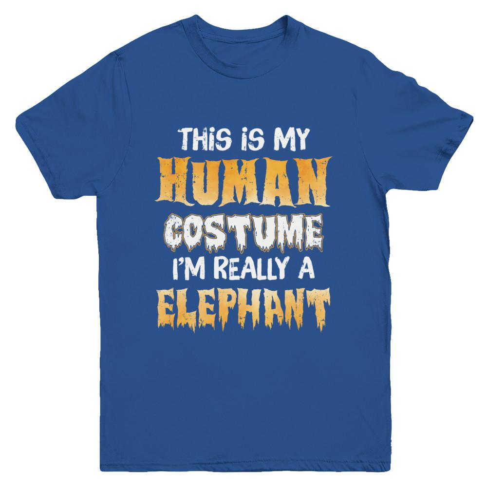This Is My Human Costume Elephant Halloween Youth-Youth Shirt-Youth T-Shirt-Royal