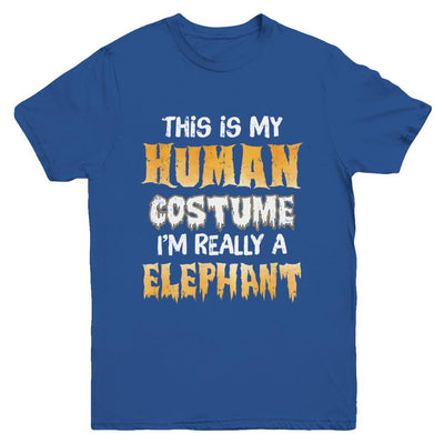 This Is My Human Costume Elephant Halloween Youth-Youth Shirt-Youth T-Shirt-Royal