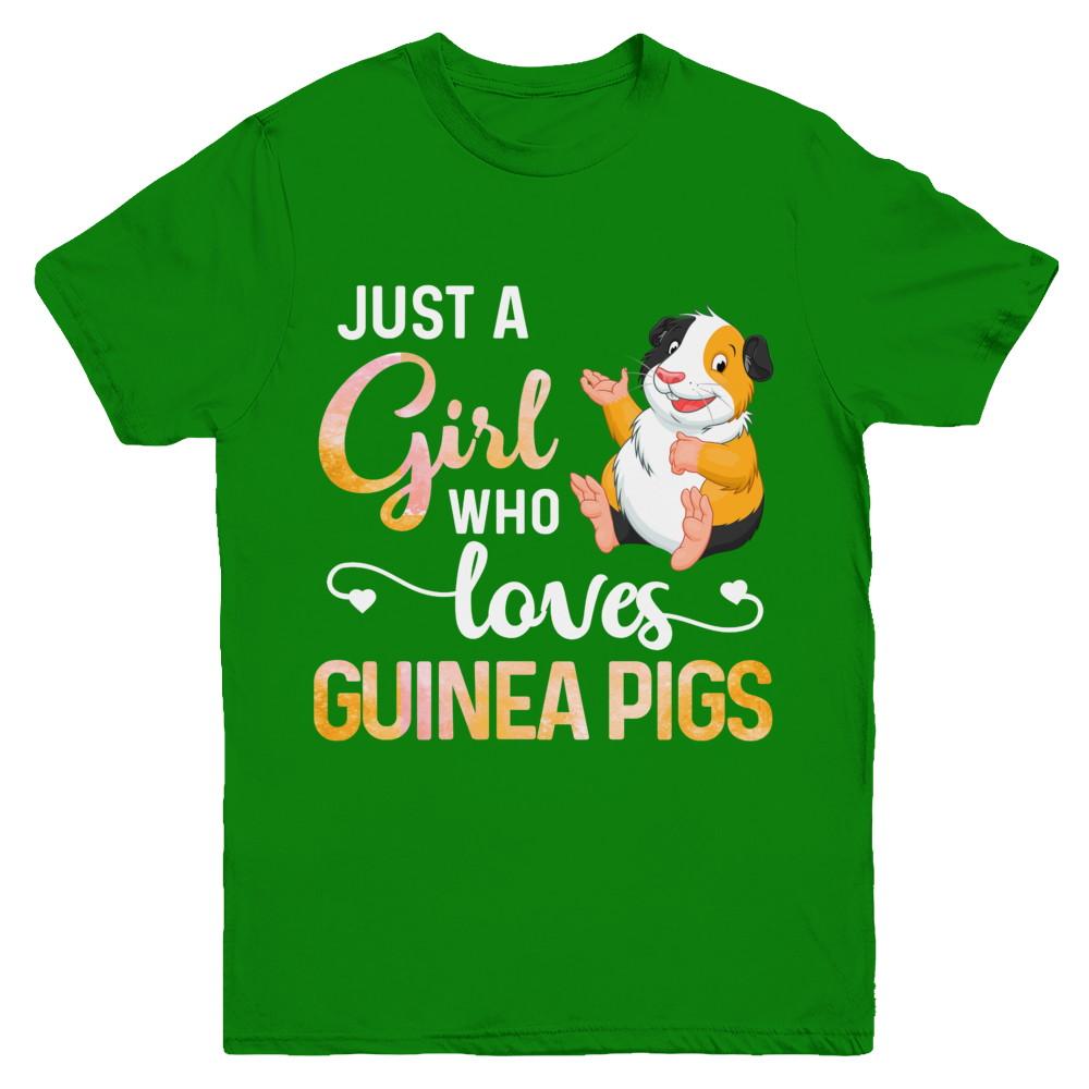 Just A Woman Who Loves Guinea Pigs Youth-Youth Shirt-Youth T-Shirt-Irish Green