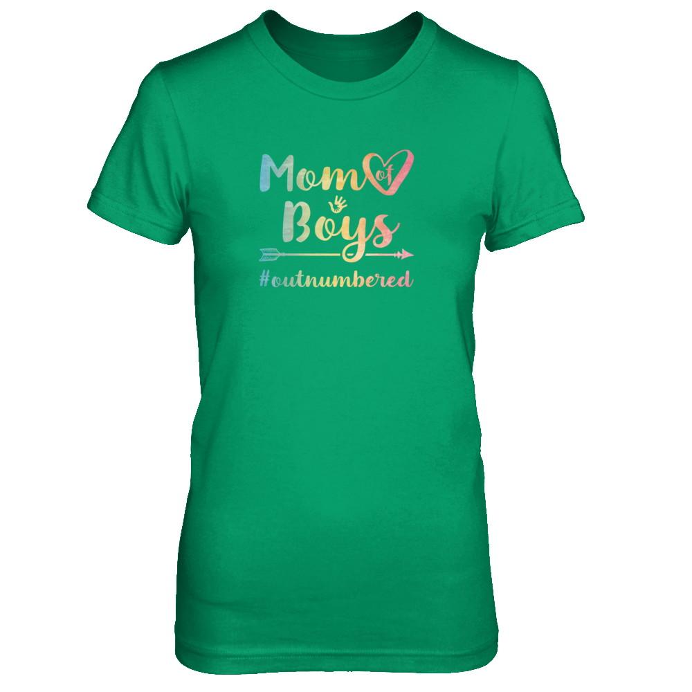 Mom Of Boys Outnumbered-T-Shirt & Tank Top-Women's T-Shirt-Irish Green