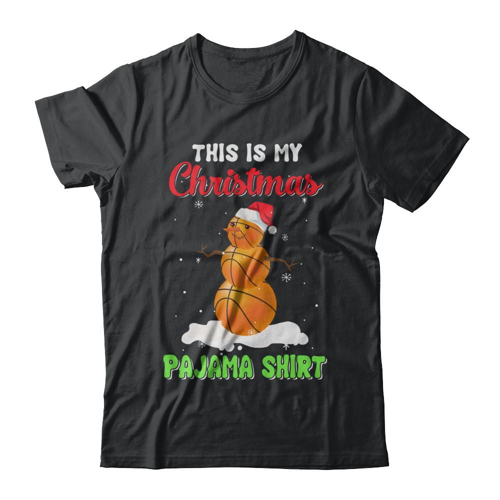 This Is My Christmas Pajama Xmas Snowman Basketball