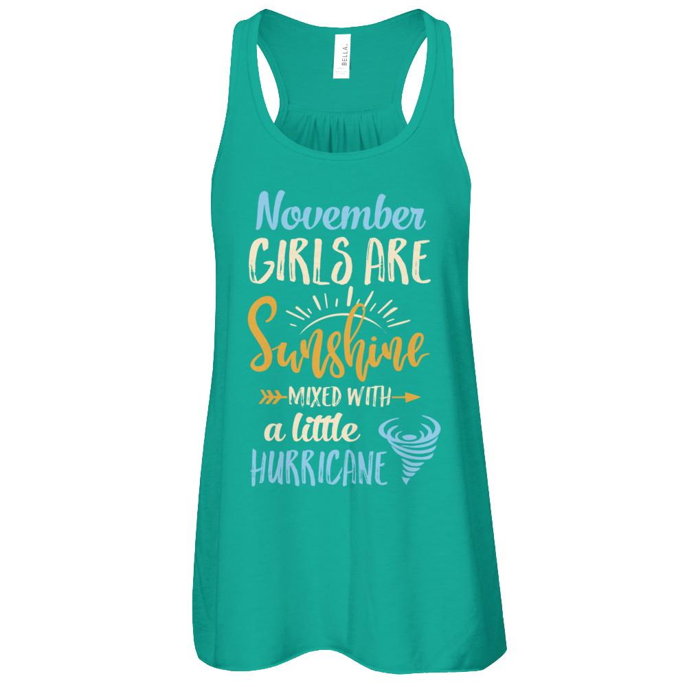 November Girls Birthday Sunshine Mixed Little Hurricane-T-Shirt & Tank Top-Women's Flowy Racerback Tank-Kelly