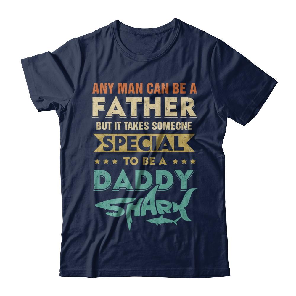 Vintage Someone Special To Be A Daddy Shark Fathers Day-T-Shirt & Hoodie-Classic T-Shirt-Navy