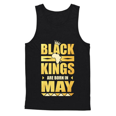 Black Kings Are Born In May Birthday-T-Shirt & Hoodie-Unisex Tank-Black