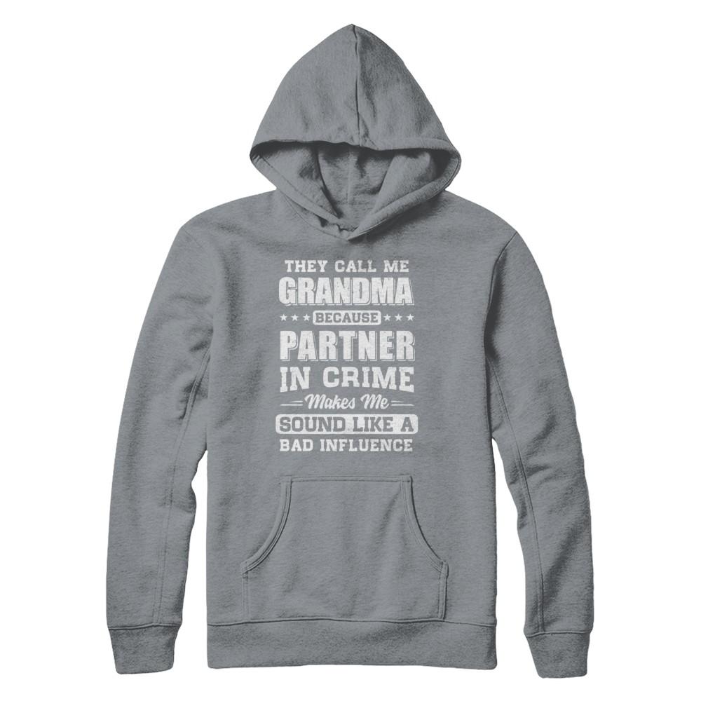 They Call Me Grandma Partner In Crime Mothers Day-T-Shirt & Hoodie-Pullover Hoodie-Light Steel