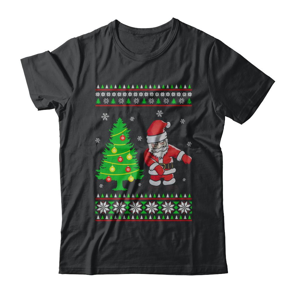 Floss Dance Flossing Santa Christmas Ugly Sweater-T-Shirt & Sweatshirt-Classic T-Shirt-Black