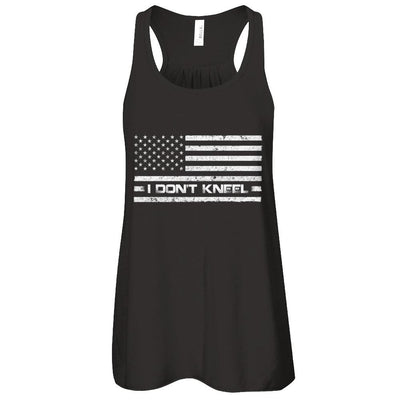 I Don't Kneel Us Flag-T-Shirt & Tank Top-Women's Flowy Racerback Tank-Black