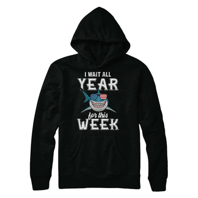 Funny I Wait All Year For This Week Sharks-T-Shirt & Hoodie-Pullover Hoodie-Black