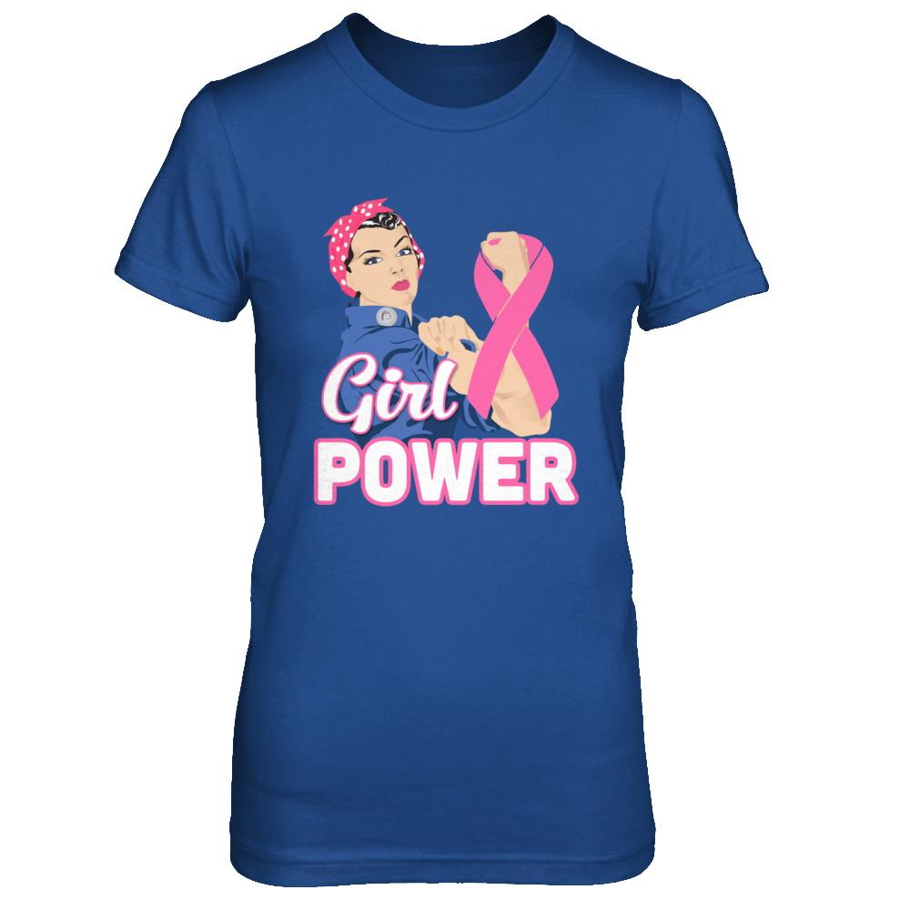 Girl Power Breast Cancer Awareness Month-T-Shirt & Hoodie-Women's T-Shirt-Royal