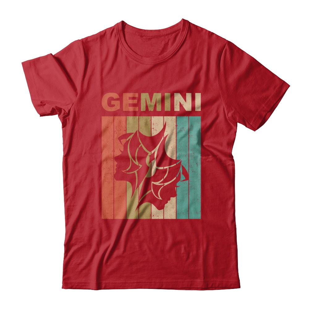 Vintage Gemini Zodiac May June Birthday Gift-T-Shirt & Hoodie-Classic T-Shirt-Red