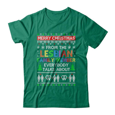 LGBT Merry Christmas From Lesbian Aunt Family Ugly Sweater-T-Shirt & Sweatshirt-Classic T-Shirt-Kelly Green