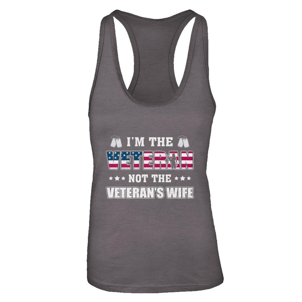 I'm The Veteran Not The Veteran's Wife-T-Shirt & Tank Top-Women's Ideal Racerback Tank-Dark Grey