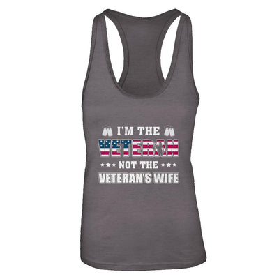 I'm The Veteran Not The Veteran's Wife-T-Shirt & Tank Top-Women's Ideal Racerback Tank-Dark Grey