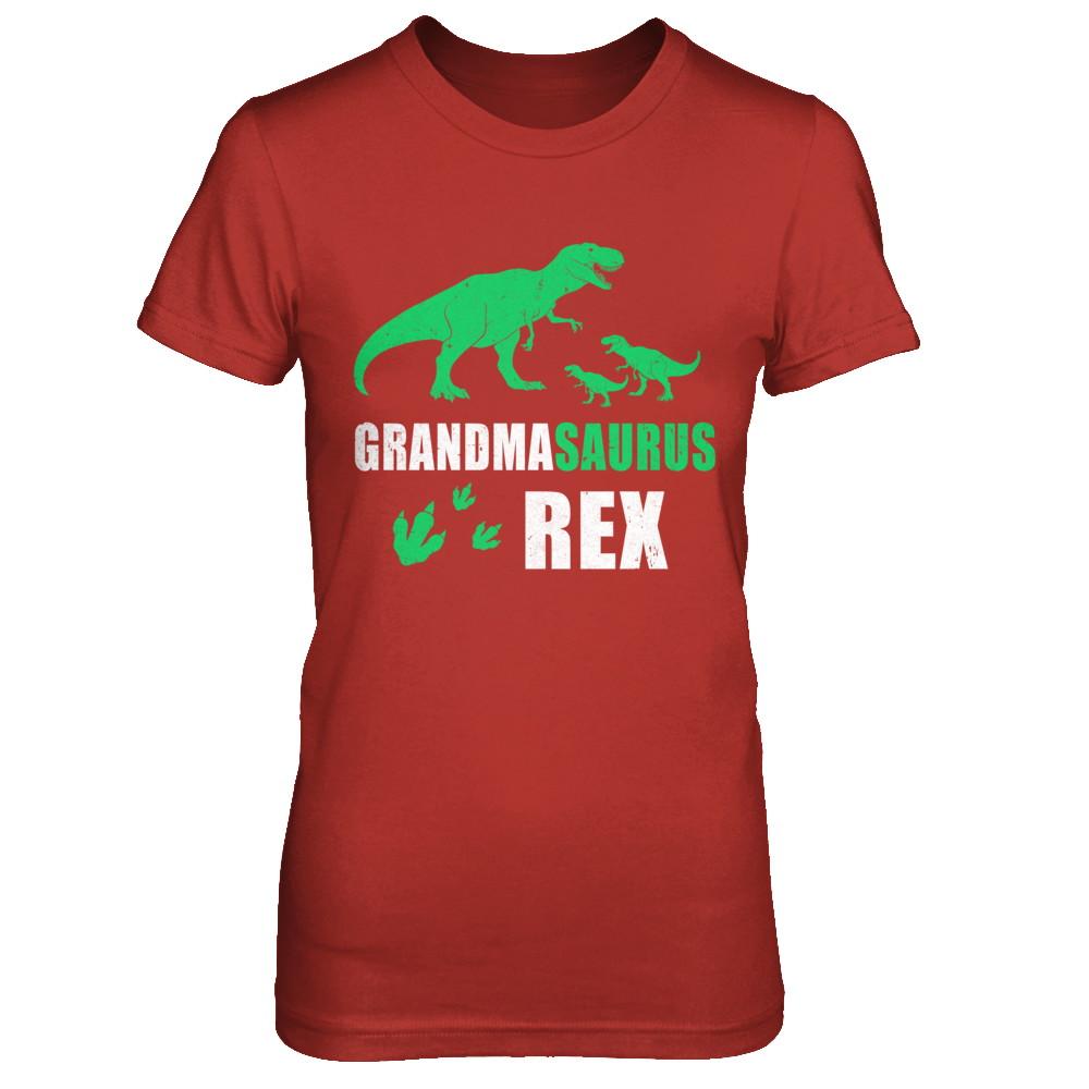 Grandmasaurus Grandma Saurus Dinosaur T-Rex Mothers Day-T-Shirt & Hoodie-Women's T-Shirt-Red