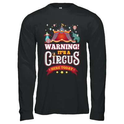 Circus Carnival Warning Birthday Children Party-T-Shirt & Hoodie-Long Sleeve T-Shirt-Black