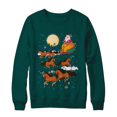 Funny Christmas Horse Reindeer Lover Santa Gift-T-Shirt & Sweatshirt-Crewneck Sweatshirt-Deep Forest