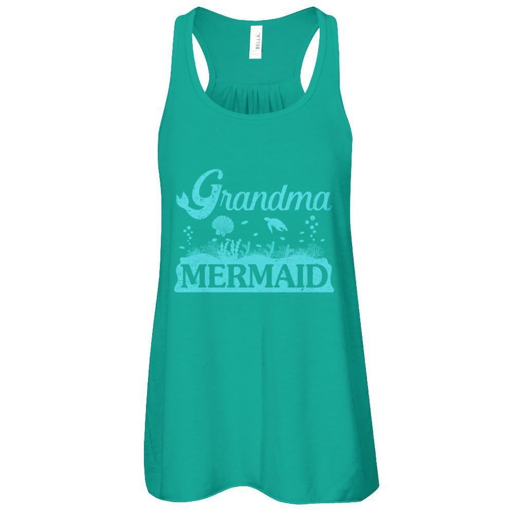 Grandma Mermaid-T-Shirt & Tank Top-Women's Flowy Racerback Tank-Kelly