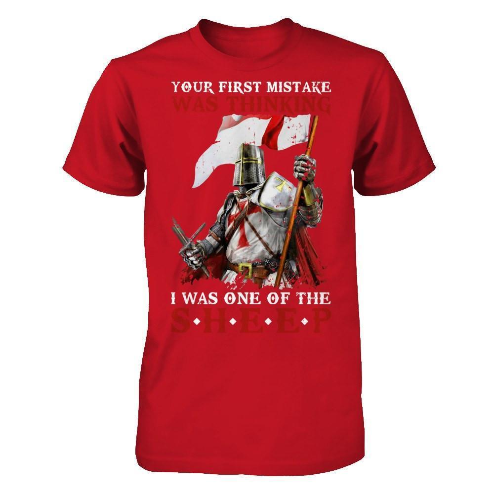 Knight Templar Your First Mistake Was Thinking I Was One Of The Sheep-T-Shirt & Hoodie-Classic T-Shirt-Red