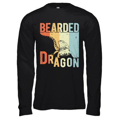 Vintage Retro Bearded Dragon-T-Shirt & Hoodie-Long Sleeve T-Shirt-Black