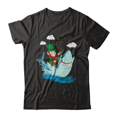 St Patricks Day Leprechaun Riding Shark-T-Shirt & Hoodie-Premium T-Shirt-Black