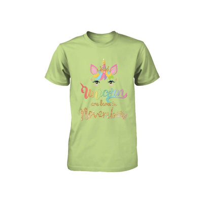 Cute Unicorns Are Born In November Birthday Gift Youth-Youth Shirt-Toddler T-Shirt-Key Lime