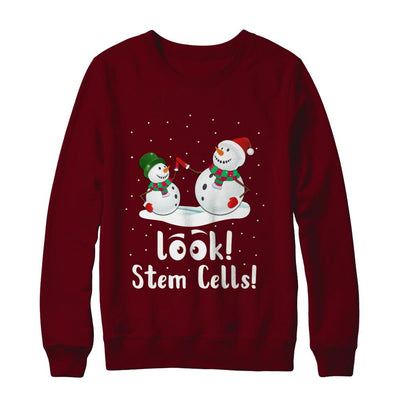 Look Stem Cells Funny Science Xmas Christmas Gifts-T-Shirt & Sweatshirt-Crewneck Sweatshirt-Maroon