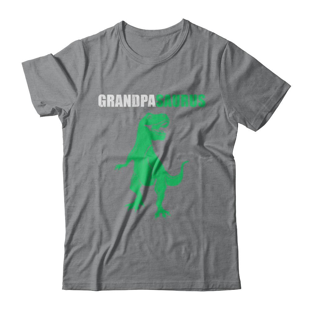 Grandpasarus Funny Dinosaur First Time Grandpa Fathers Day-T-Shirt & Hoodie-Classic T-Shirt-Sport Grey