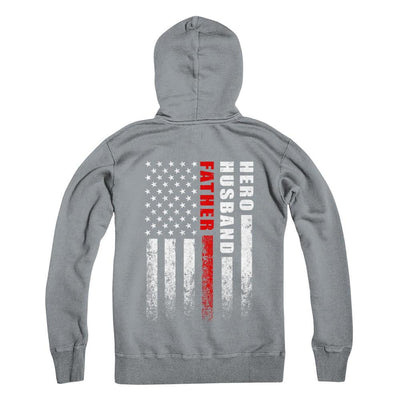 Fireman Firefighter Husband Dad Hero Fathers Day Gift-T-Shirt & Hoodie-Pullover Hoodie-Light Steel