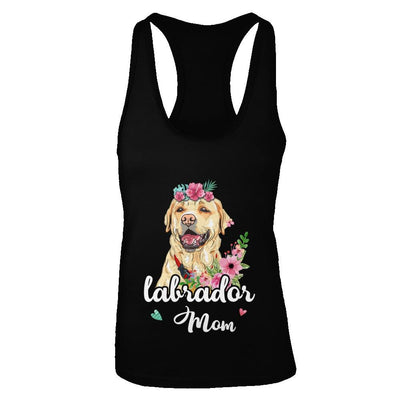 Labrador Mom Funny Dog Mom Gift Idea-T-Shirt & Tank Top-Women's Ideal Racerback Tank-Black