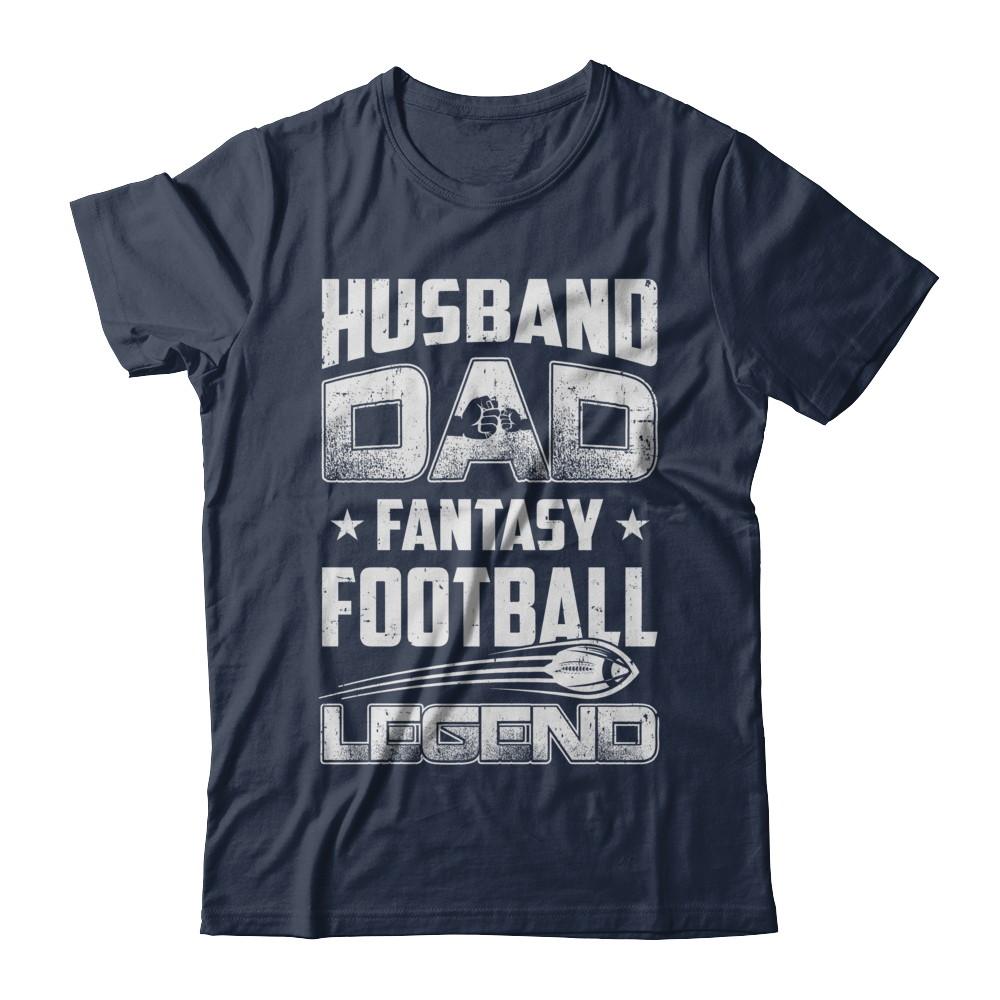 Husband Dad Fantasy Football Legend Fathers Day Gift-T-Shirt & Hoodie-Classic T-Shirt-Navy