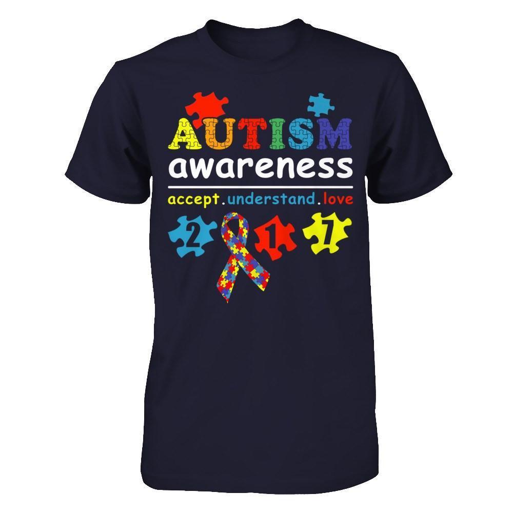 Autism Awareness 2017 Accept Understand Love-T-Shirt & Hoodie-Premium T-Shirt-Midnight Navy