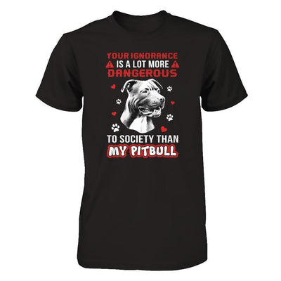 Your Ignorance Is A Lot More Dangerous Pitbull-T-Shirt & Tank Top-Premium T-Shirt-Black