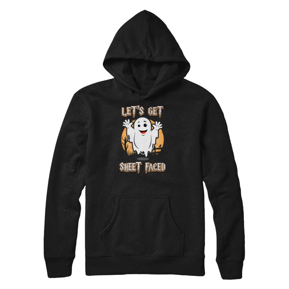 Halloween Let's Get Sheet Faced-T-Shirt & Tank Top-Pullover Hoodie-Black