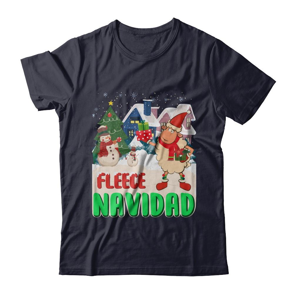 Fleece Navidad Sheep Lamb Christmas Gifts Spanish-T-Shirt & Sweatshirt-Premium T-Shirt-Midnight Navy