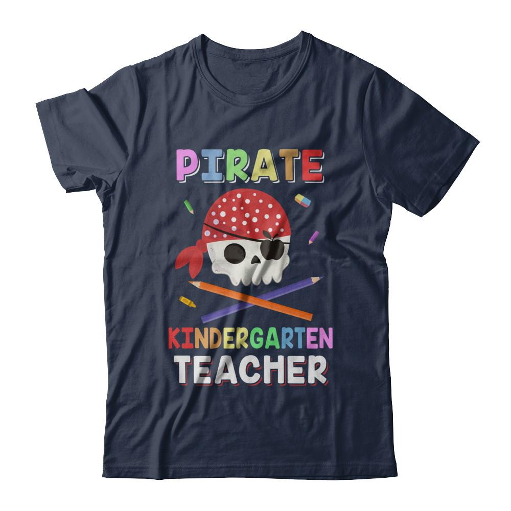 Pirate Kindergarten Teacher Costume Halloween-T-Shirt & Hoodie-Classic T-Shirt-Navy