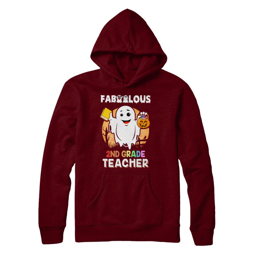 Faboolous Fabulous 2nd Grade Teacher Halloween-T-Shirt & Hoodie-Pullover Hoodie-Maroon