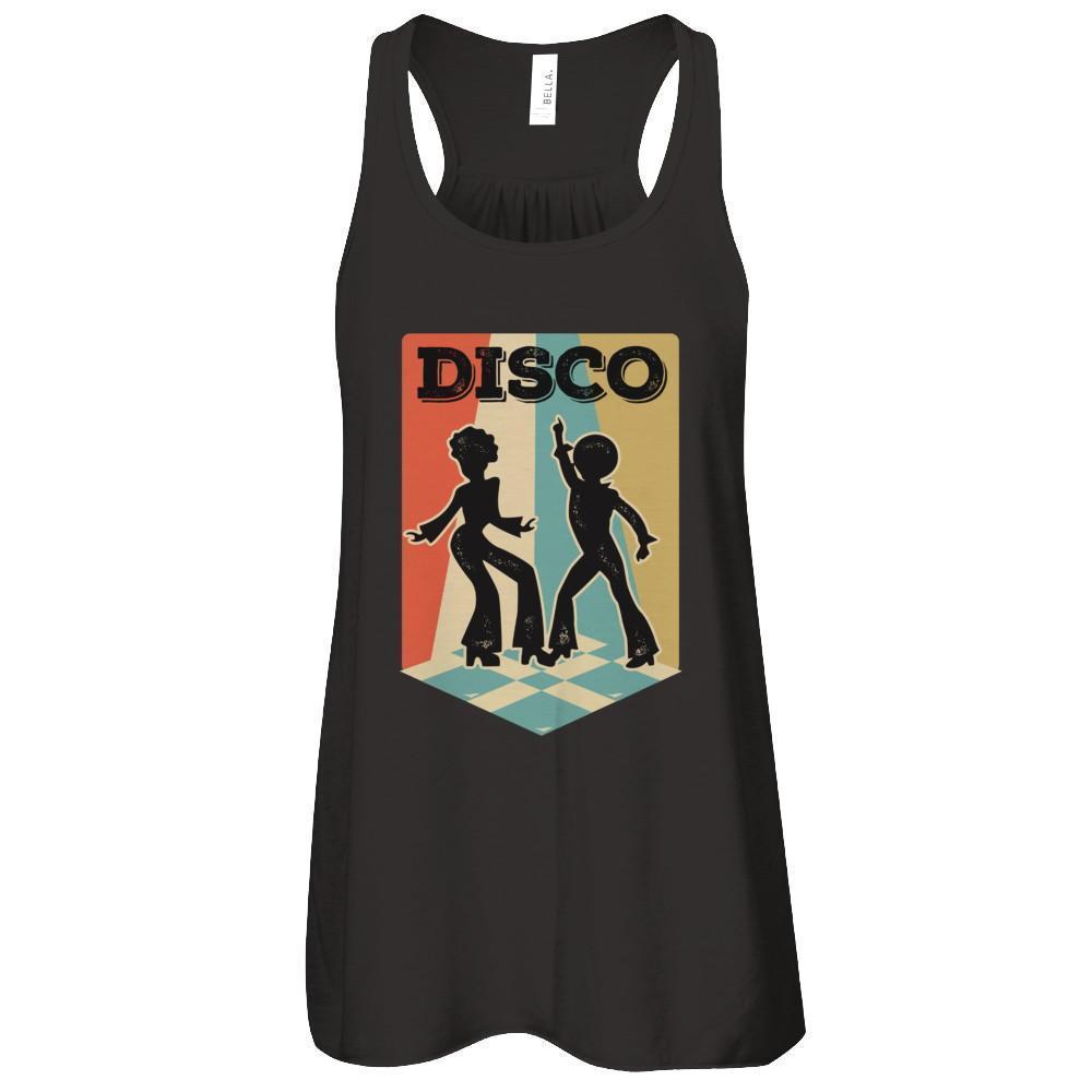 Classic Vintage Retro Style Disco Music-T-Shirt & Tank Top-Women's Flowy Racerback Tank-Black