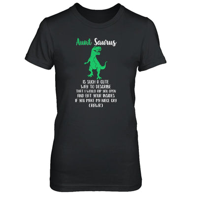 Aunt Saurus Is Such A Cute Way To Describe Aunt Niece-T-Shirt & Tank Top-Women's T-Shirt-Black