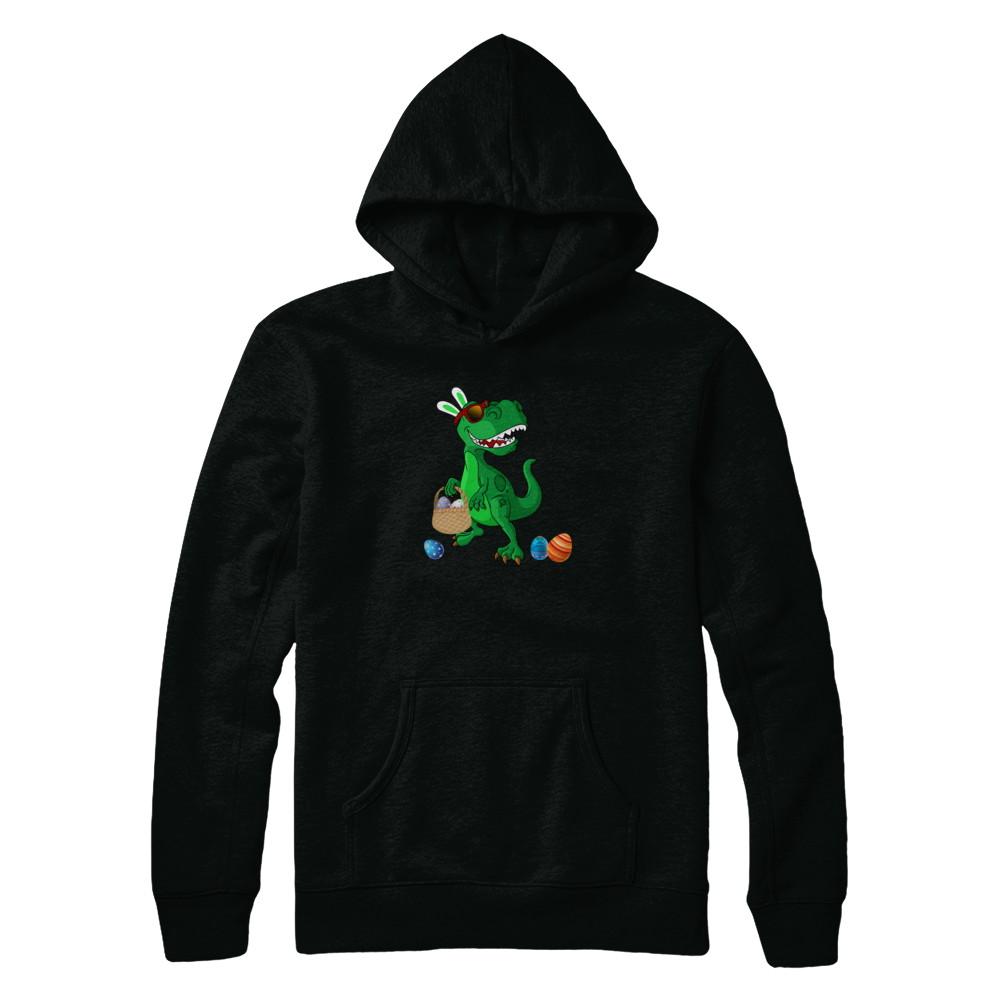 Funny Dabbing Cool Easter Bunny Dinosaur-T-Shirt & Tank Top-Pullover Hoodie-Black