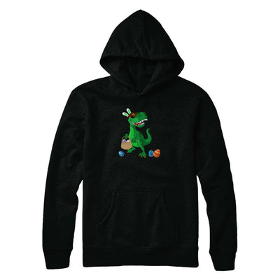 Funny Dabbing Cool Easter Bunny Dinosaur-T-Shirt & Tank Top-Pullover Hoodie-Black