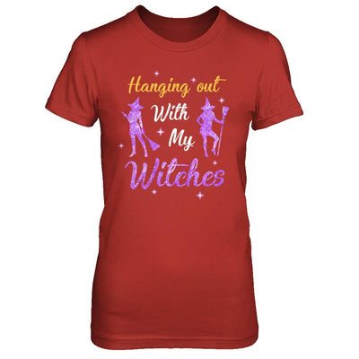 Hanging Out With My Witches Funny Halloween Witch-T-Shirt & Hoodie-Women's T-Shirt-Red