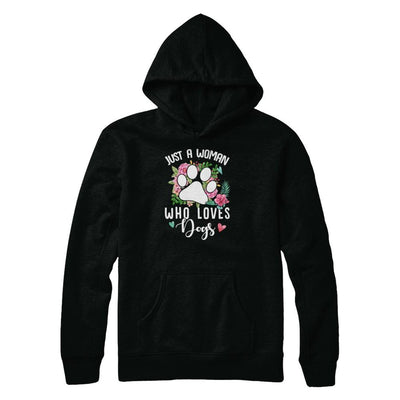 Just A Woman Who Loves Dogs-T-Shirt & Tank Top-Pullover Hoodie-Black