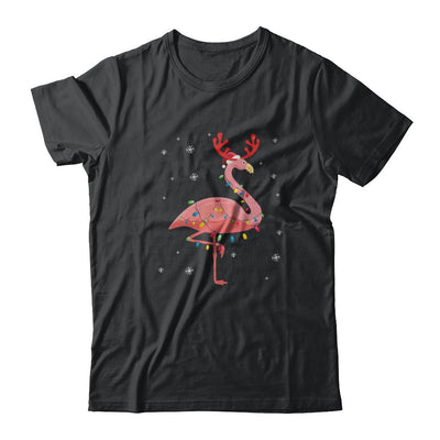 Santa Hat Flamingo Reindeer Christmas Gifts-T-Shirt & Hoodie-Classic T-Shirt-Black
