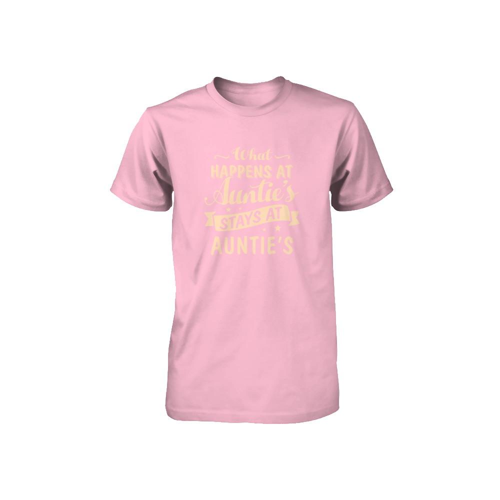 What Happens At Auntie's Stays At Auntie's Youth-Youth Shirt-Youth T-Shirt-Neon Pink