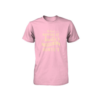 What Happens At Auntie's Stays At Auntie's Youth-Youth Shirt-Youth T-Shirt-Neon Pink