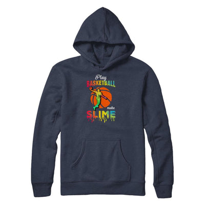 Play Basketball Make Slime Watercolor For Girl Women-T-Shirt & Tank Top-Pullover Hoodie-Navy