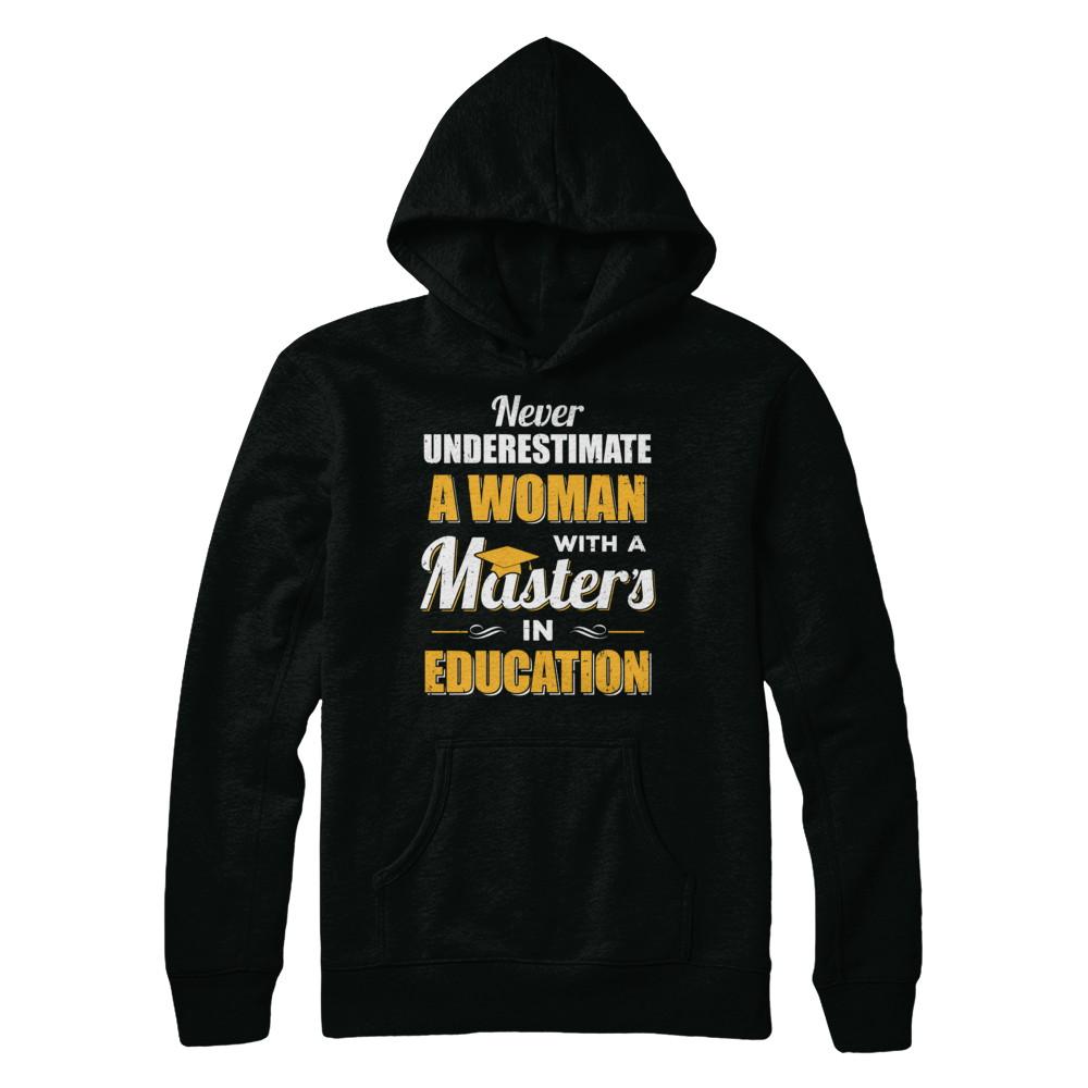 Woman With A Masters In Education Degree Graduation Gift-T-Shirt & Hoodie-Pullover Hoodie-Black
