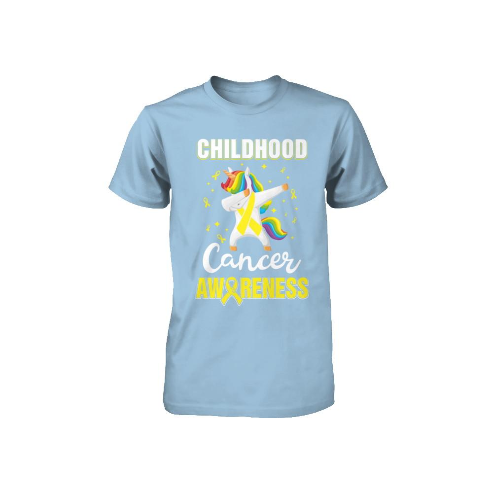 Inspirational Childhood Cancer Awareness Unicorn Support Youth-Youth Shirt-Toddler T-Shirt-Light Blue
