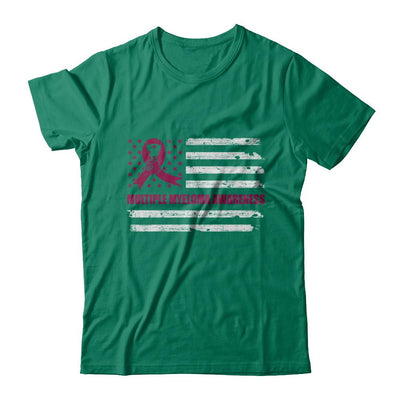 Burgundy Ribbon Multiple Myeloma Awareness US Flag-T-Shirt & Hoodie-Classic T-Shirt-Kelly Green